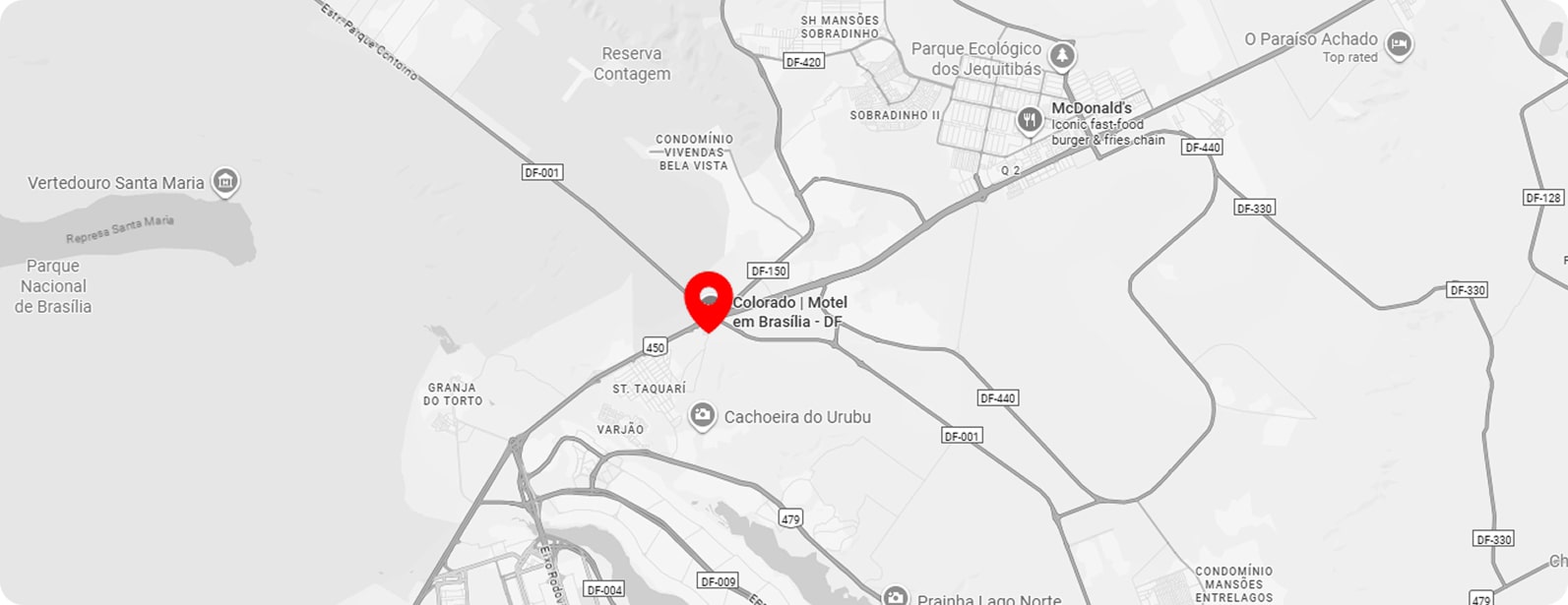 mapa de localização do motel